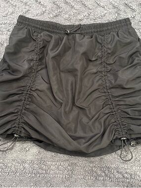 Black Ruched Mini Skirt